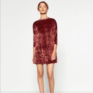 Zara Crushed Velvet Dress